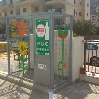 מתקן מיחזור בקבוקים – מיחזורית – כלוב בקבוקים לקבלנים