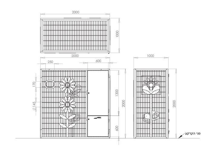 מפרט כלוב בקבוקים דגם פרח