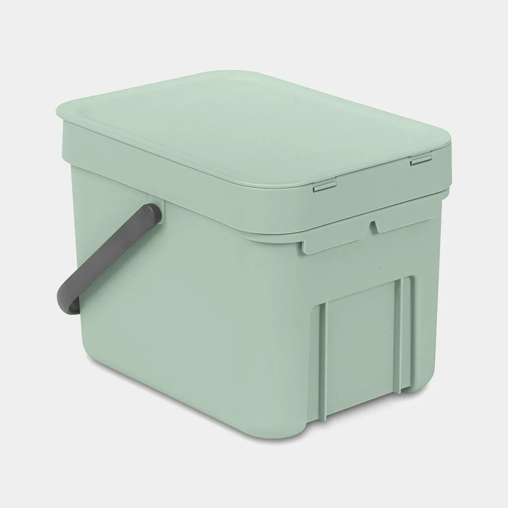 פח מיחזור קטן למיון פסולת ביתית 6 ליטר - Brabantia SORT&GO ירוק-ג׳ייד