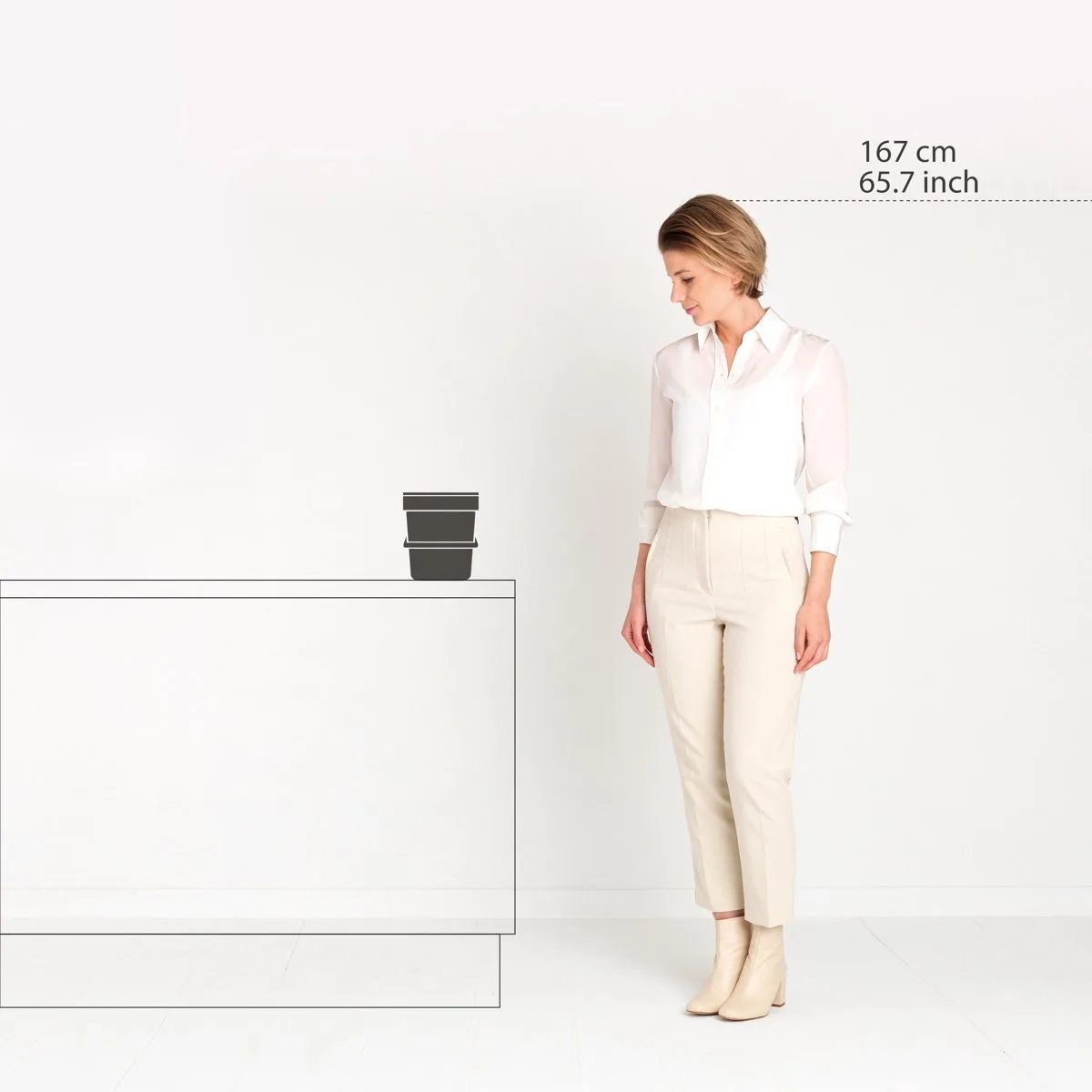 פח מיחזור קטן למיון פסולת ביתית 6 ליטר - Brabantia SORT&GO ירוק-ג׳ייד