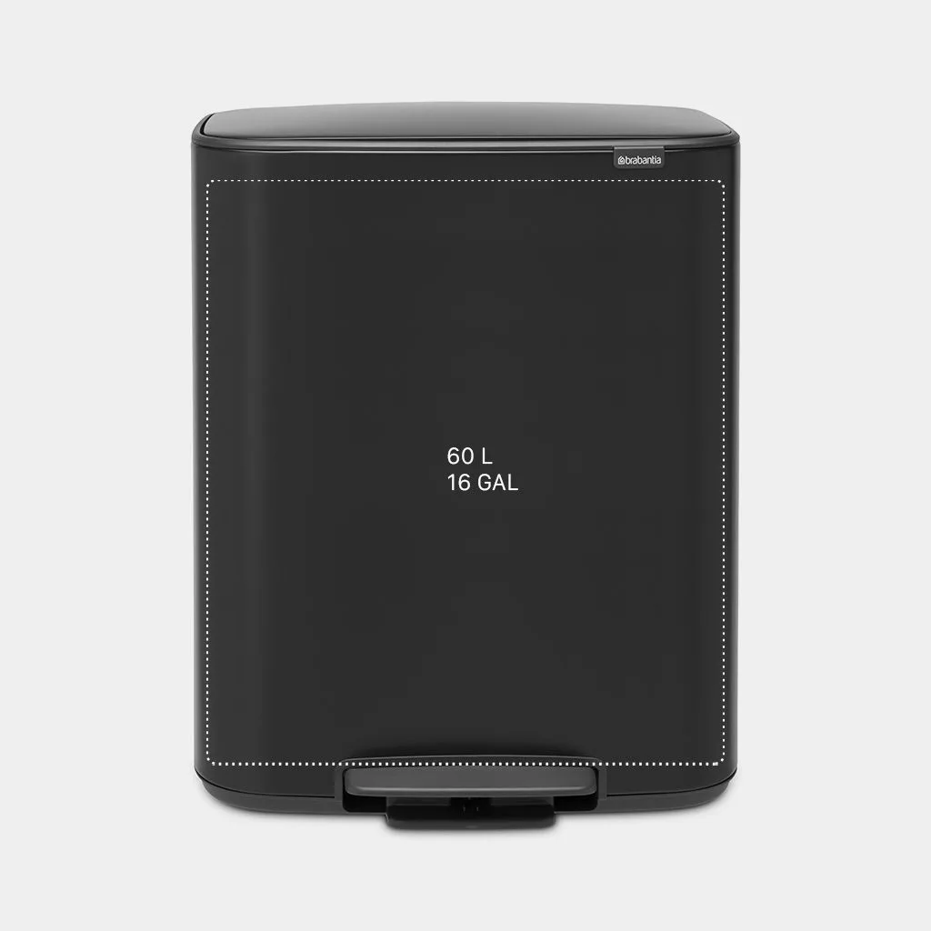 פחי אשפה דוושה בנפח 60 ליטר - Brabantia BO שחור-מט