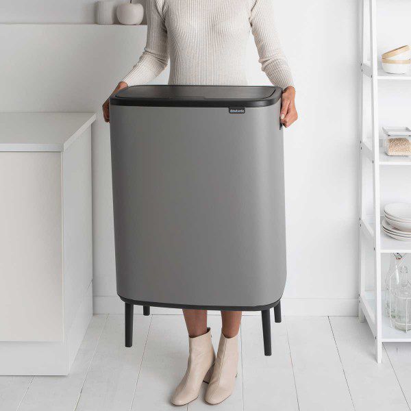 y 130281 bo touch bin 60l mineral concrete grey brabantia easy to move