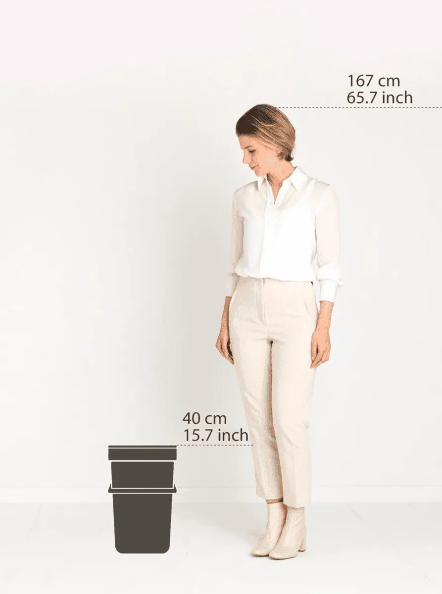 פח הפרדה ומיון למיחזור פסולת ביתית 25 ליטר - Brabantia SORT&GO אפור-כהה