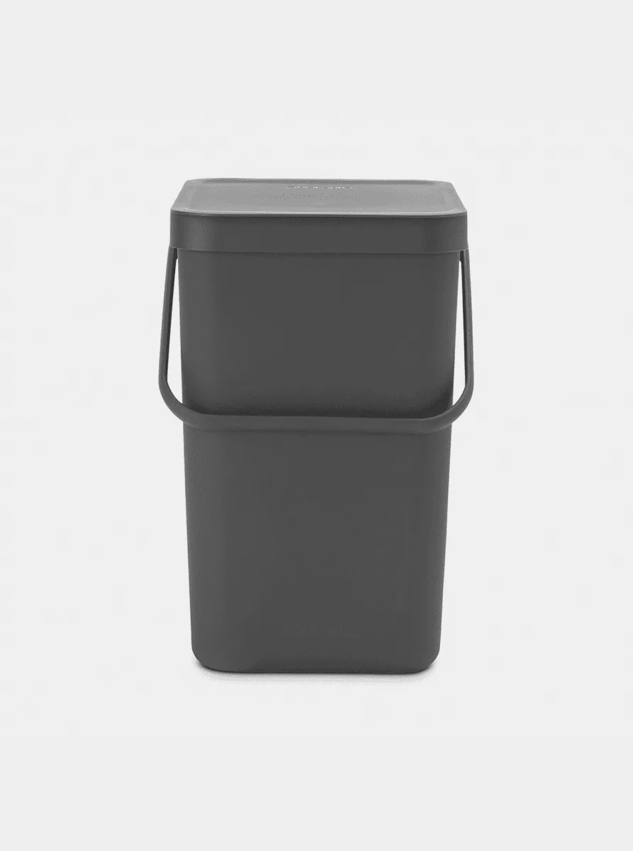 פח הפרדה ומיון למיחזור פסולת ביתית 25 ליטר - Brabantia SORT&GO אפור-כהה