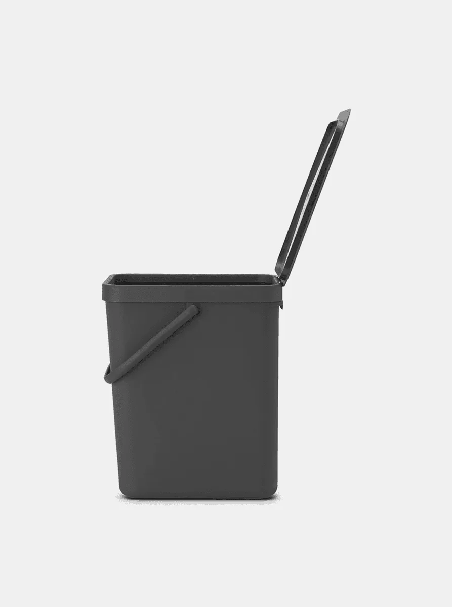 פח הפרדה ומיון למיחזור פסולת ביתית 25 ליטר - Brabantia SORT&GO אפור-כהה