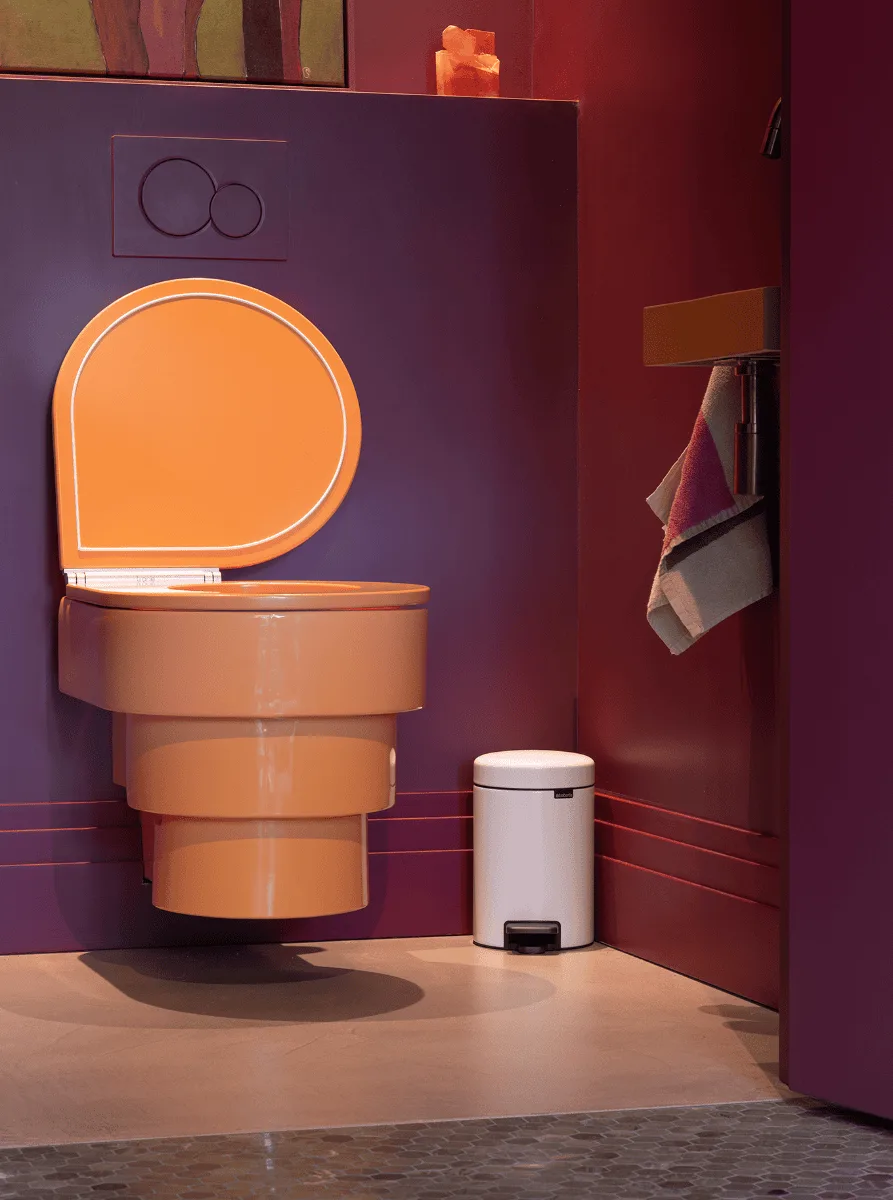 סט לשירותים Brabantia: פח פדל 3 ליטר NewIcon + מברשת אסלה קונית + מתקן קיר לנייר טואלט ברבנטיה – תמונה 6