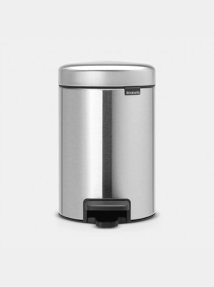 סט לשירותים Brabantia: פח פדל 3 ליטר NewIcon + מברשת אסלה קונית + מתקן קיר לנייר טואלט ברבנטיה – תמונה 3