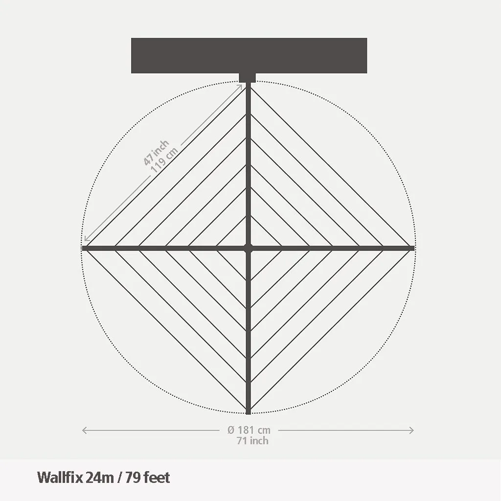 מתלה כביסה WallFix כיסוי בד 24 מטר Brabantia – תמונה 3