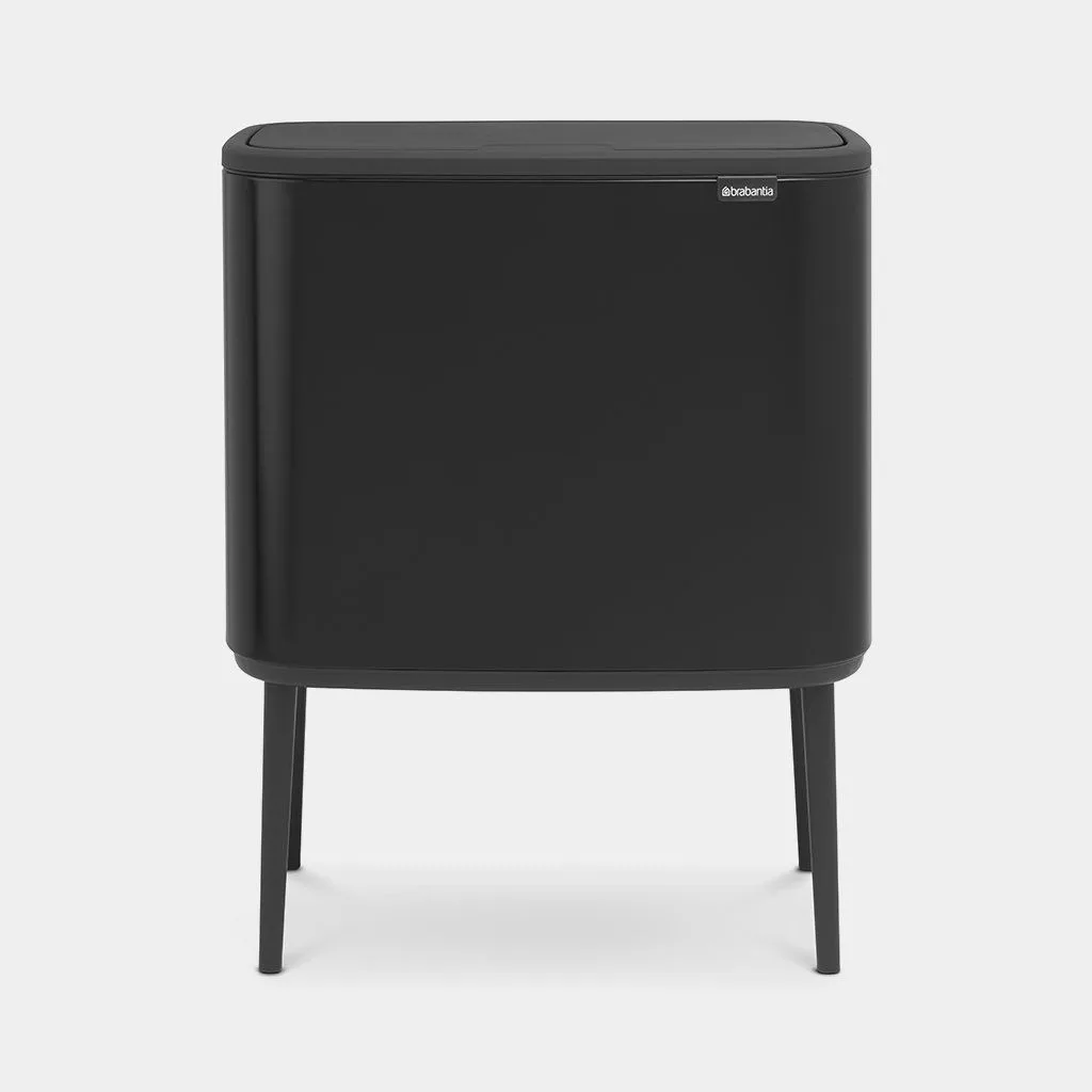 פח אשפה הפרדה בנפח 11+23 ליטר - Brabantia BO שחור-מט