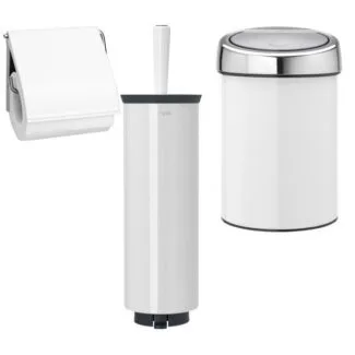 סט טאץ נתלה לבן - סט לשירותים, נתלה לבן Brabantia: פח טאץ נתלה 3 ליטר - B117