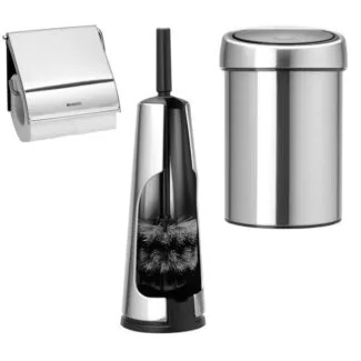 סט טאץ מט לשירותים - סט לשירותים מט עם פח נתלה Brabantia: פח טאץ נתלה 3 ליטר - B120