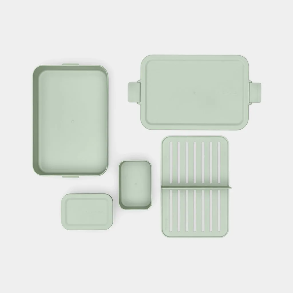 קופסת אוכל Bento גדולה 2 ליטר Make & Take פלסטיק ללא BPA ירוק ג׳ייד Brabantia – תמונה 5