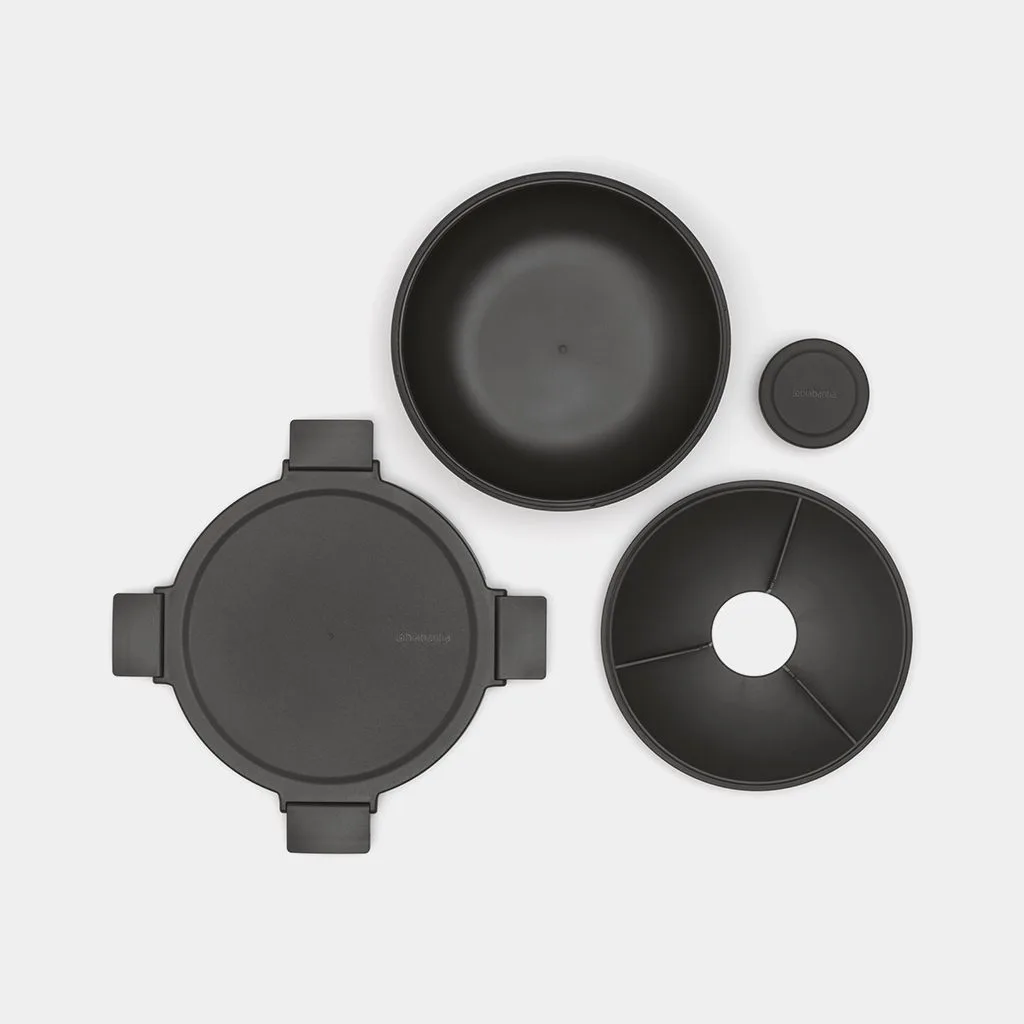 קערה לסלט 1.3 ליטר Make & Take פלסטיק ללא BPA אפור כהה Brabantia – תמונה 5