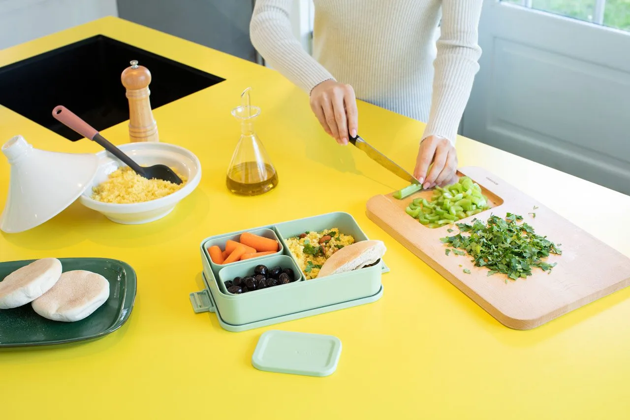 קופסת אוכל Bento גדולה 2 ליטר Make & Take פלסטיק ללא BPA ירוק ג׳ייד Brabantia – תמונה 4