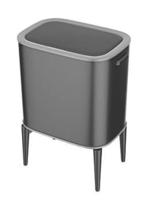 פח אשפה טאץ 33 ליטר עם רגליים DECO בצבע שחור