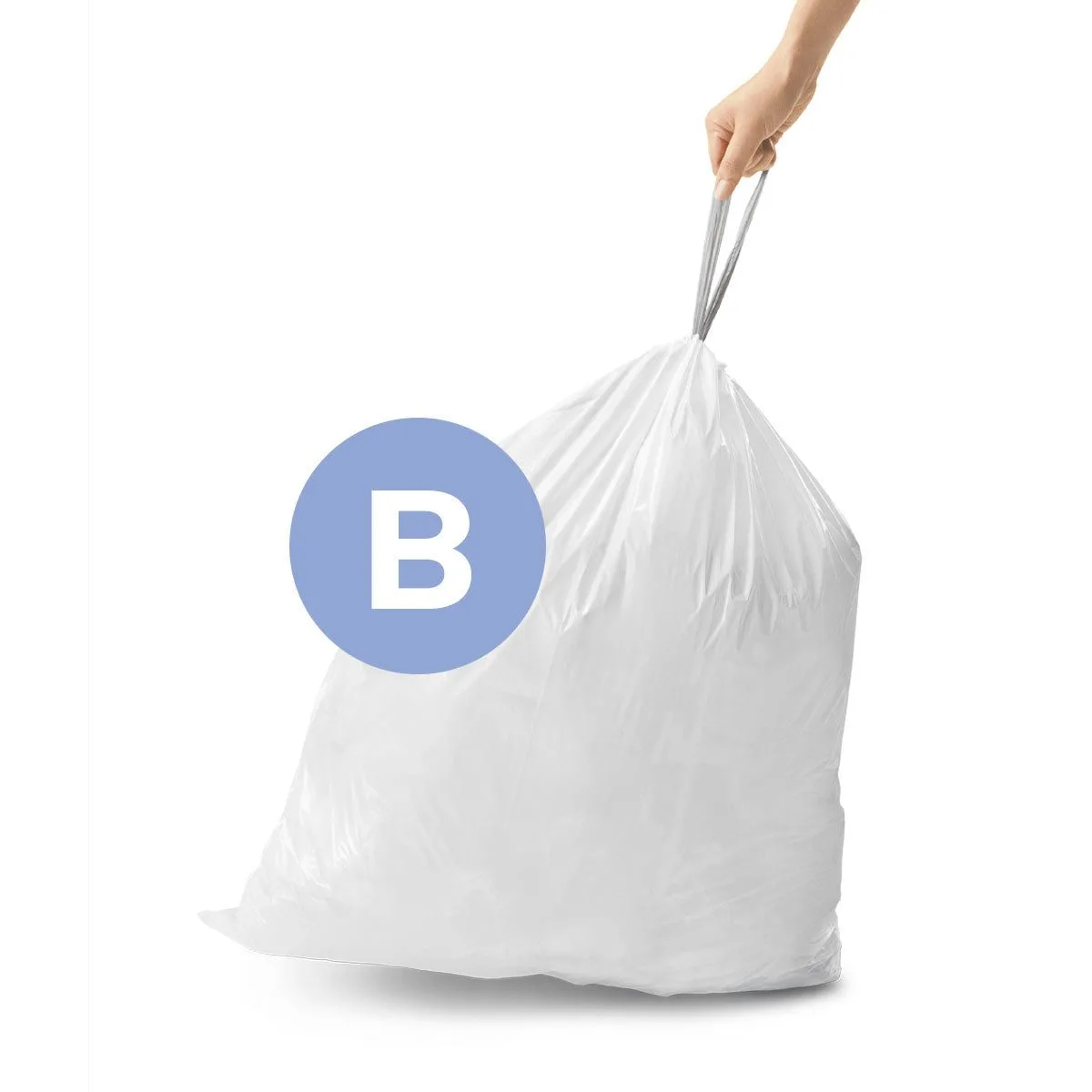 שקית אשפה סימפליומן קוד B קשורה עם ידיות הקשירה