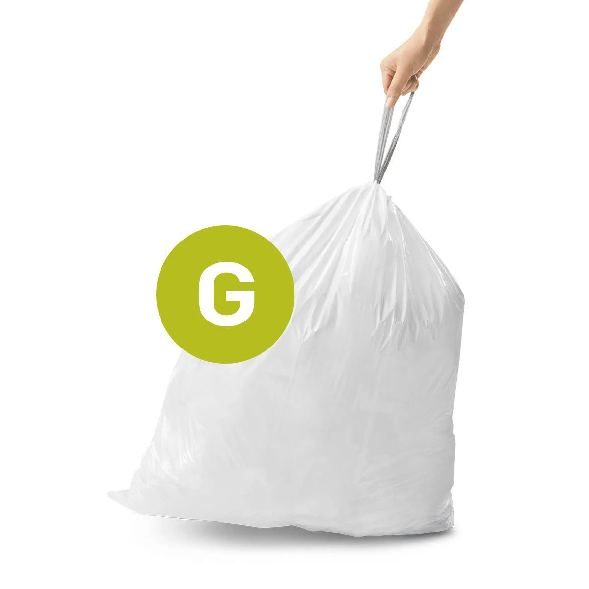 שקית אשפה סימפליומן קוד G קשורה עם ידיות הקשירה
