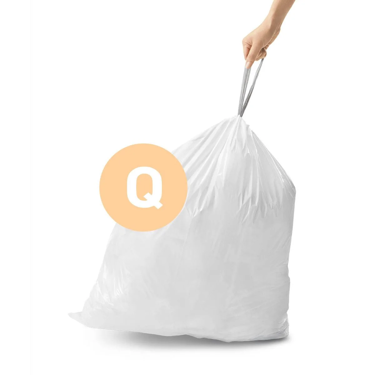 שקית אשפה סימפליומן קוד Q קשורה עם ידיות הקשירה