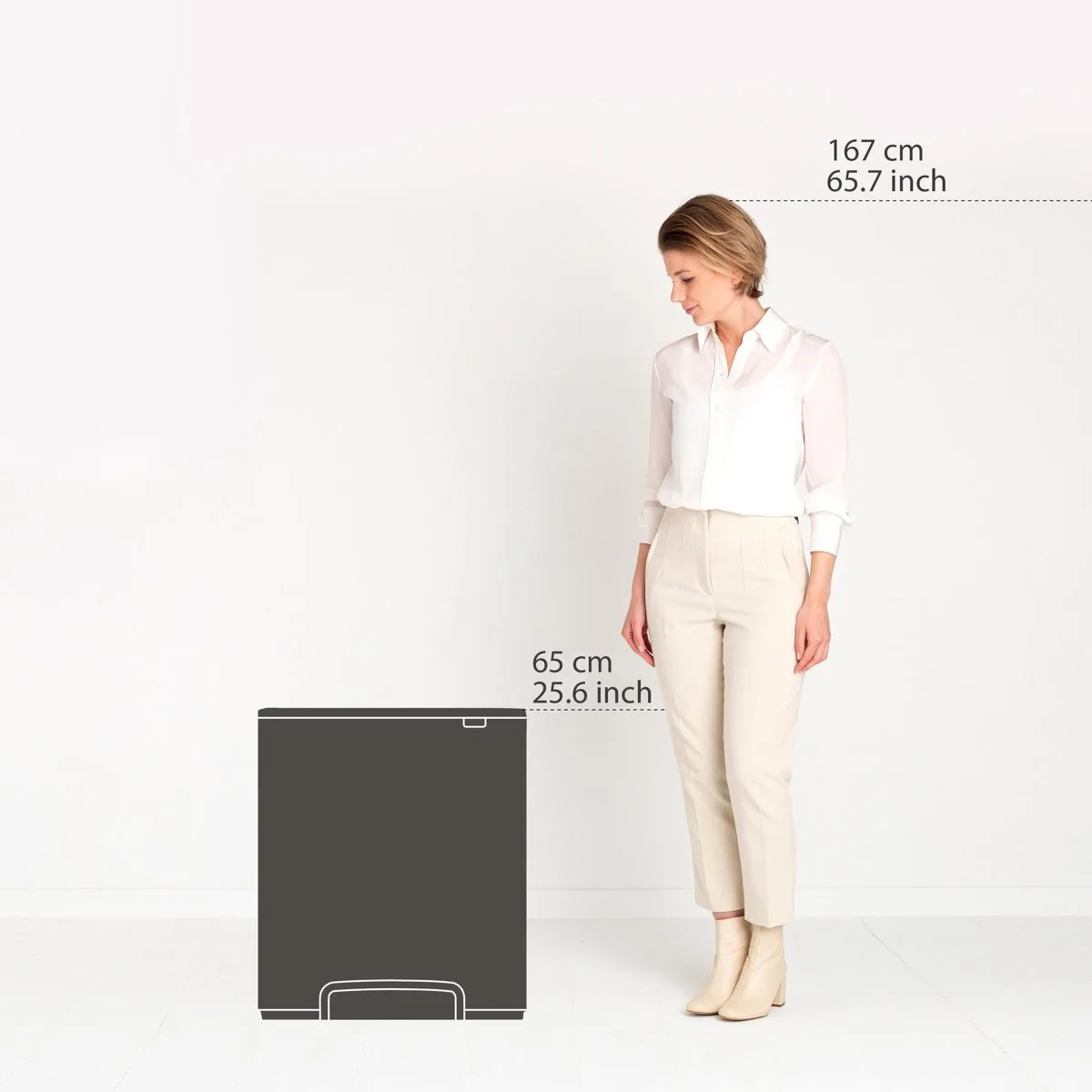 פח אשפה למטבח, מחולק 30+30 ליטר BO פדל Brabantia – תמונה 3