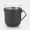 כוס למרק 0.6 ליטר Make & Take פלסטיק ללא BPA אפור כהה Brabantia עם מכסה שקוף לתוספות