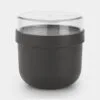 קערה לארוחת בוקר 0.5 ליטר Make & Take פלסטיק ללא BPA אפור כהה Brabantia עם מכסה שקוף לתוספות