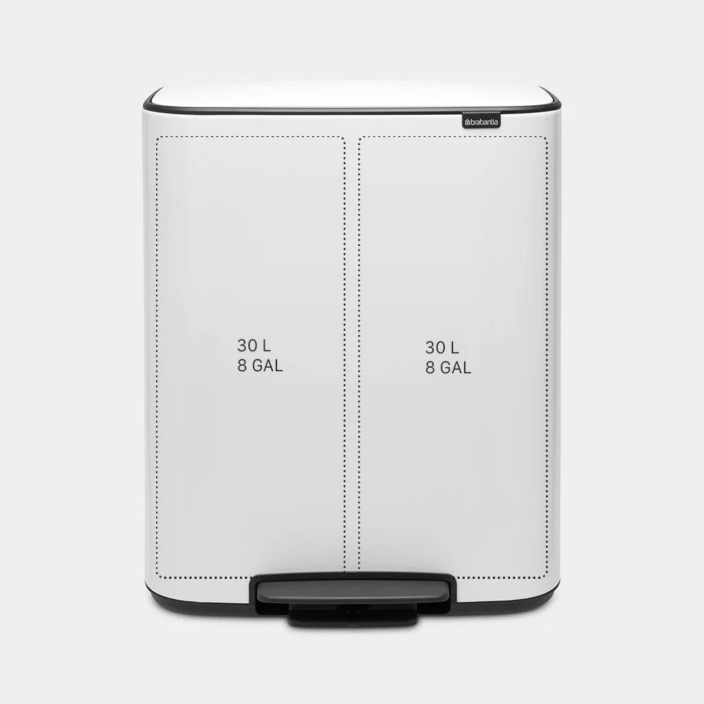 פח אשפה למטבח, מחולק 30+30 ליטר BO פדל Brabantia – תמונה 2