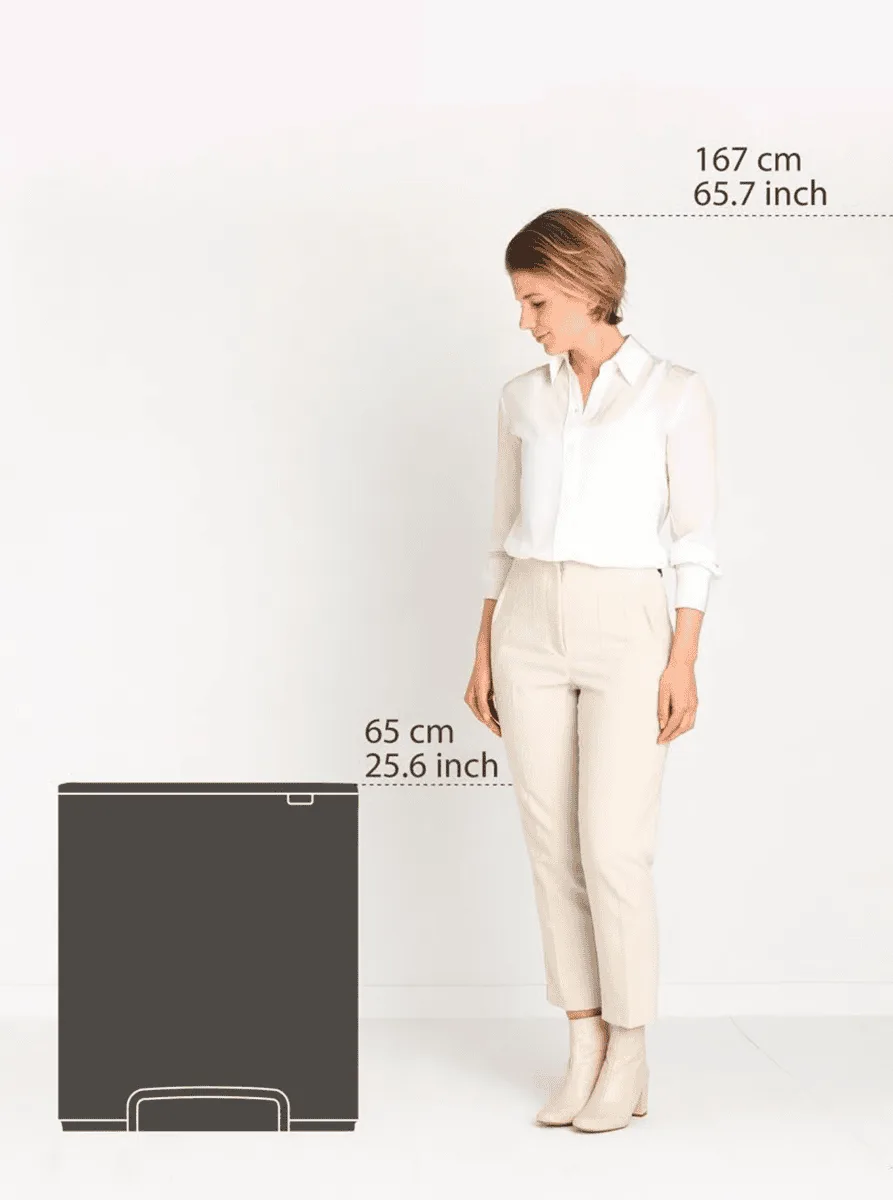 פח אשפה למטבח, מחולק 30+30 ליטר BO פדל Brabantia שחור-מט