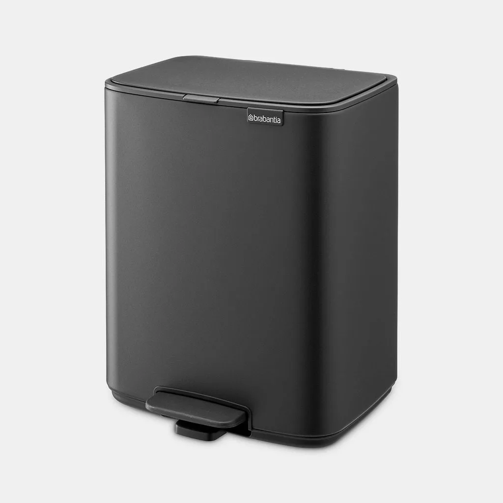פח לשירותים BO פדל 12 ליטר Brabantia אפור-כהה-מינרלי
