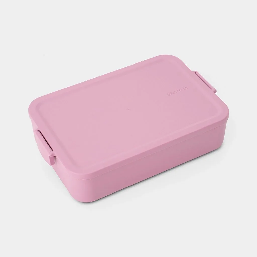 קופסת אוכל Bento גדולה 2 ליטר Make & Take פלסטיק ללא BPA ורוד לילך Brabantia – תמונה 6