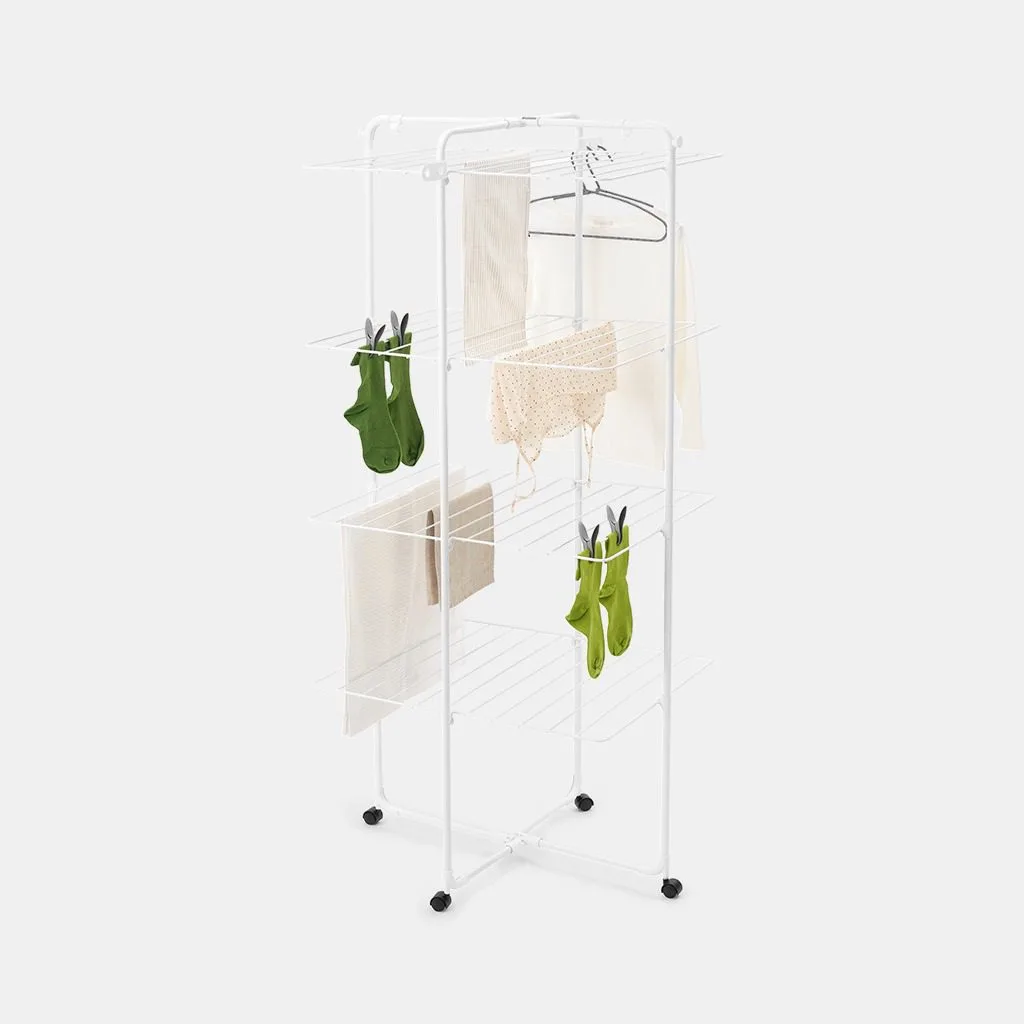 מתלה כביסה מתקפל HangOn Tower מגדל לייבוש כביסה 30 מטר Brabantia לבן
