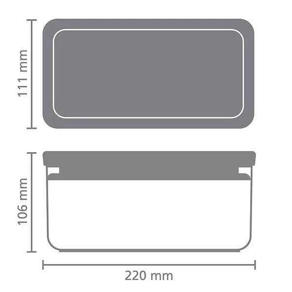 מיכל אחסון פלסטיק 1.5 ליטר, מכסה Brabantia - ללא BPA אפור-בהיר