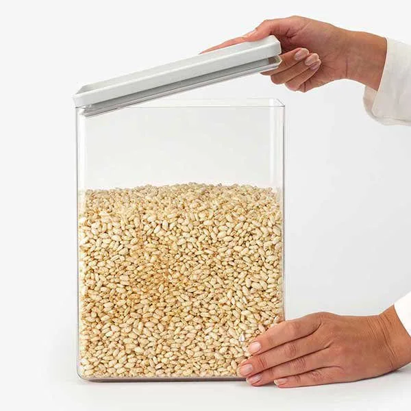 מיכל אחסון פלסטיק 5.4 ליטר, מכסה Brabantia - ללא BPA אפור-בהיר