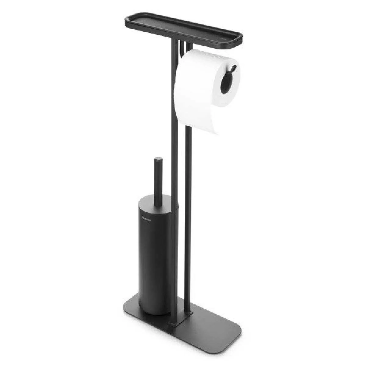 סט לשירותים אפור כהה מינרלי Brabantia: פח פדל 5 ליטר NewIcon + באטלר - מעמד לנייר טואלט, מברשת אסלה זיפים ומדף MindSet ברבנטיה – תמונה 3
