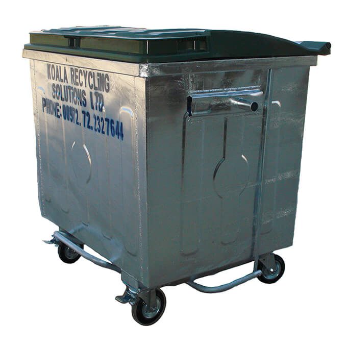 wheelie metal bin 1100 liter with pedal