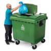 green wheelie bin 1100 liter small lid in big lid