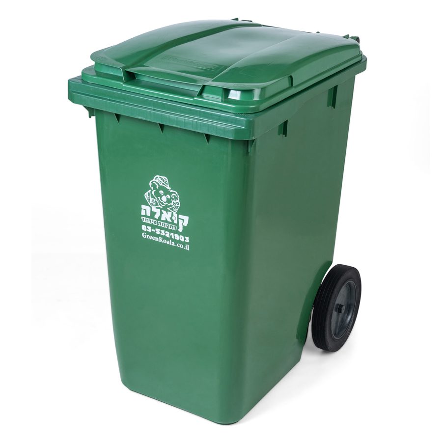 green wheelie bin 360 liter big wheels 300mm