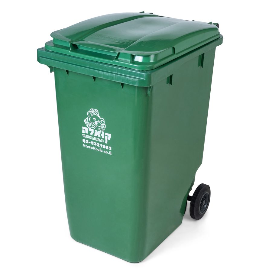 green wheelie bin 360 liter standard wheels 200mm