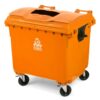 orange wheelie bin 1100 liter for packages recycling