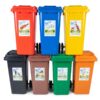 recycle bins 120 liter with stickers all colors for recycling