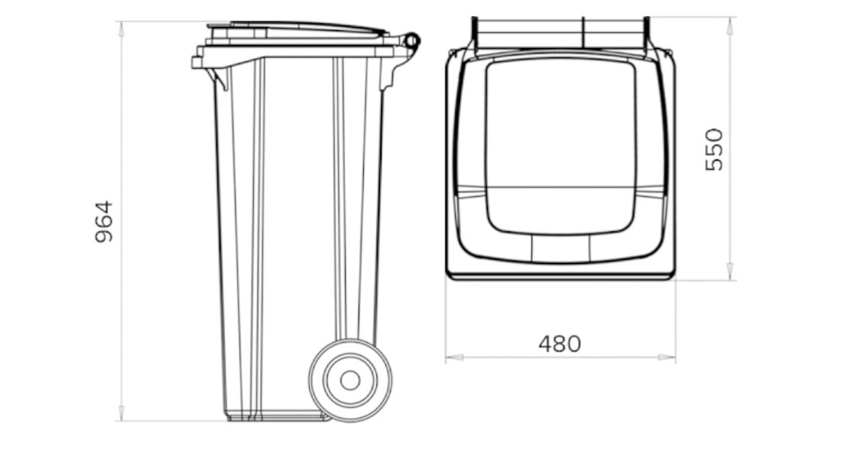 wheelie bin 120 liter dimensions