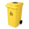 yellow wheelie bin 240 liter deposit bottles cans recycling