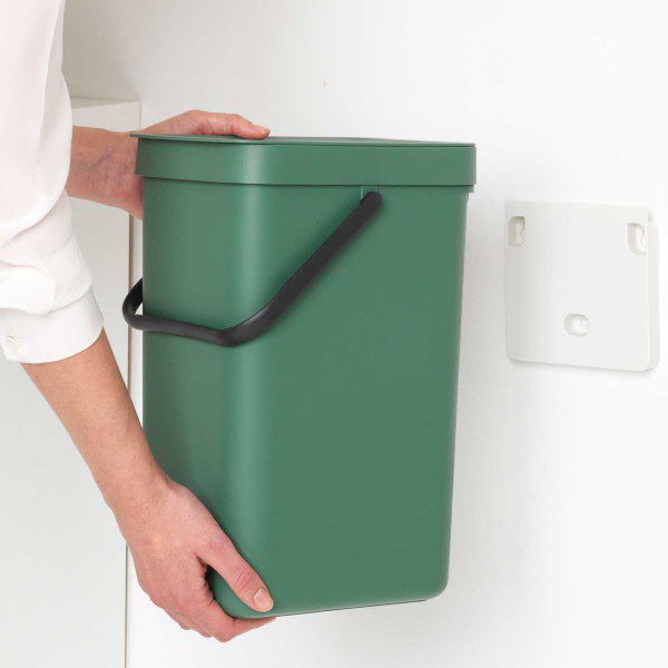 brabantia sort and go waste bin 12l fir green y 129803 wall mounted 1200.