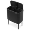 brabantia bo separation touch bin 11 23l matt black front open