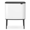 brabantia bo separation touch bin 11 23l white front