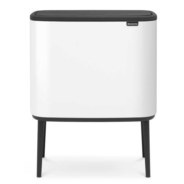 brabantia bo separation touch bin 11 23l white front