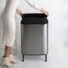 y 130267 bo touch bin 60l matt steel fingerprint proof brabantia inner bucket 1200