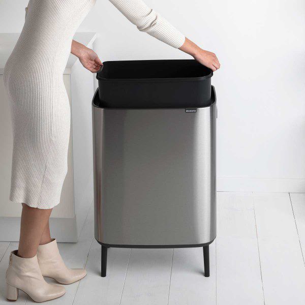 y 130267 bo touch bin 60l matt steel fingerprint proof brabantia inner bucket 1200