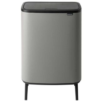 y 130281 bo touch bin 60l mineral concrete grey brabantia front top