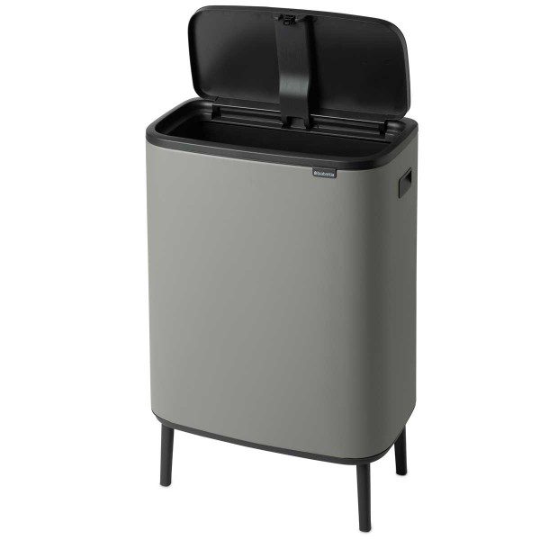 y 130281 bo touch bin 60l mineral concrete grey brabantia open