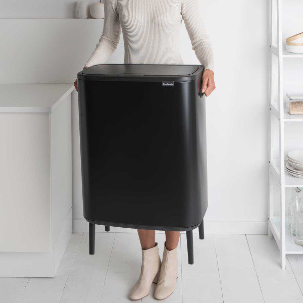 y 130229 b0 touch bin hi 60l matt black brabantia easy to move